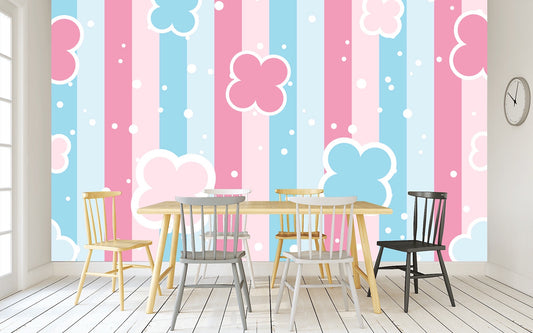 Removable Wallpaper Floral Pattern #10. Peel and Stick Wallpaper.