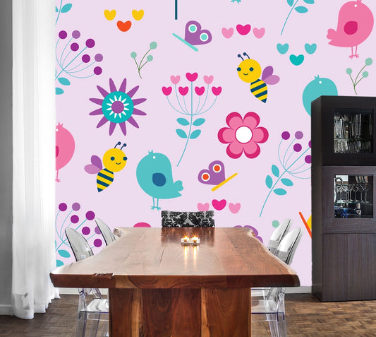 Removable Wallpaper Floral Pattern #14. Peel and Stick Wallpaper.