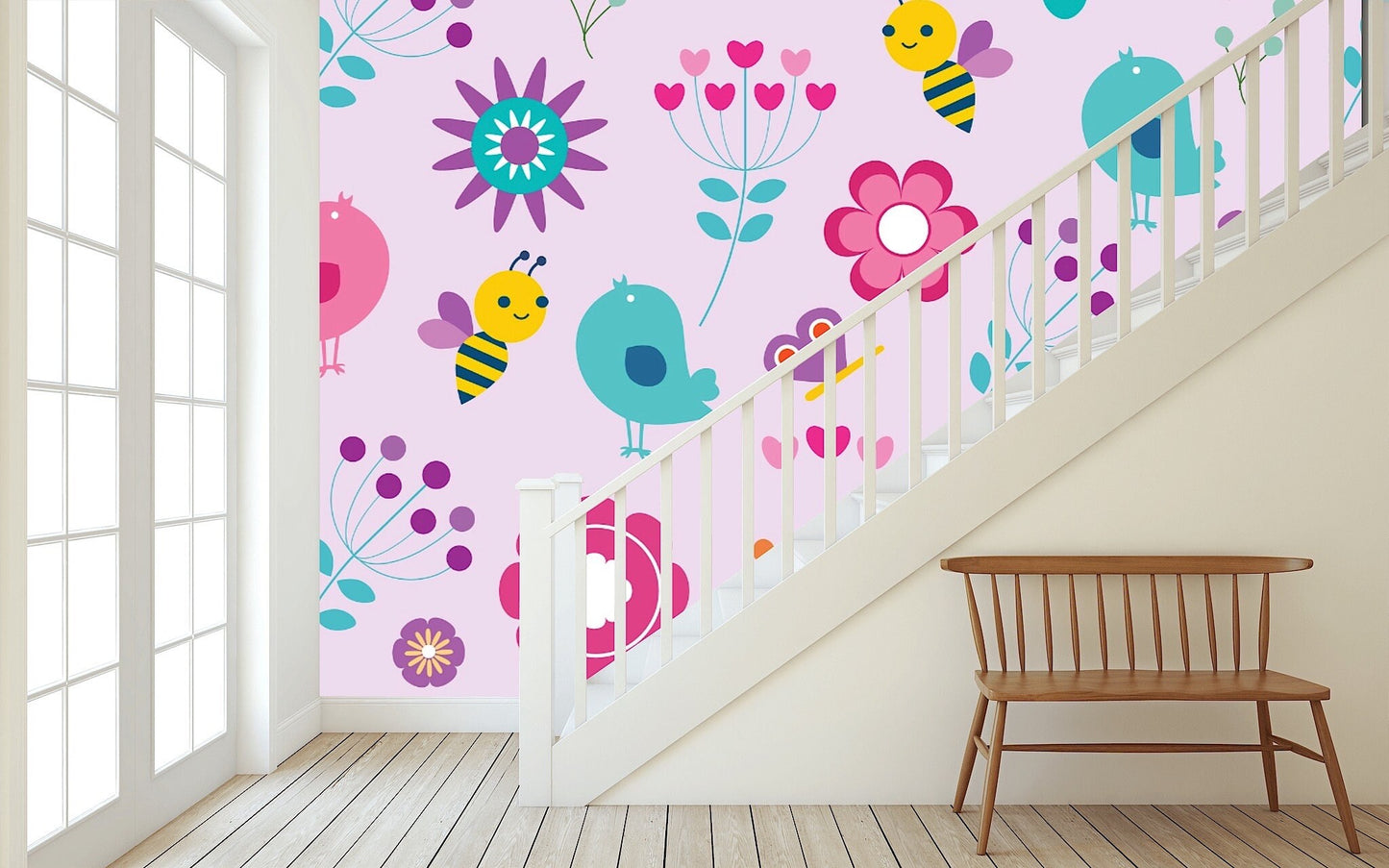 Removable Wallpaper Floral Pattern #14. Peel and Stick Wallpaper.