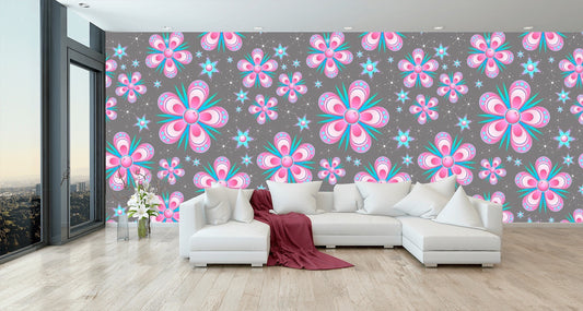 Removable Wallpaper Floral Pattern #15. Peel and Stick Wallpaper.