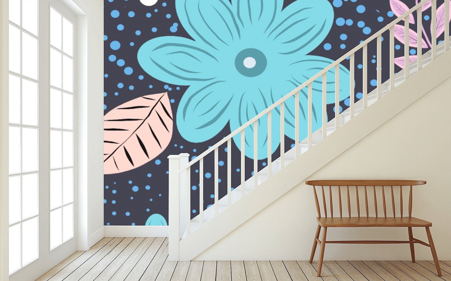 Removable Wallpaper Floral Pattern #16. Peel and Stick Wallpaper.