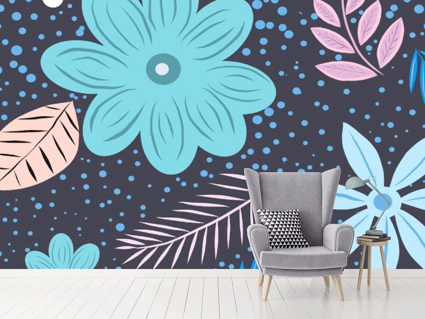 Removable Wallpaper Floral Pattern #16. Peel and Stick Wallpaper.