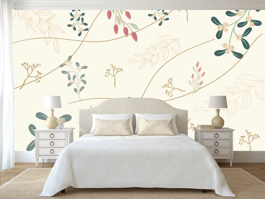 Removable Wallpaper Floral Pattern #18. Peel and Stick Wallpaper.