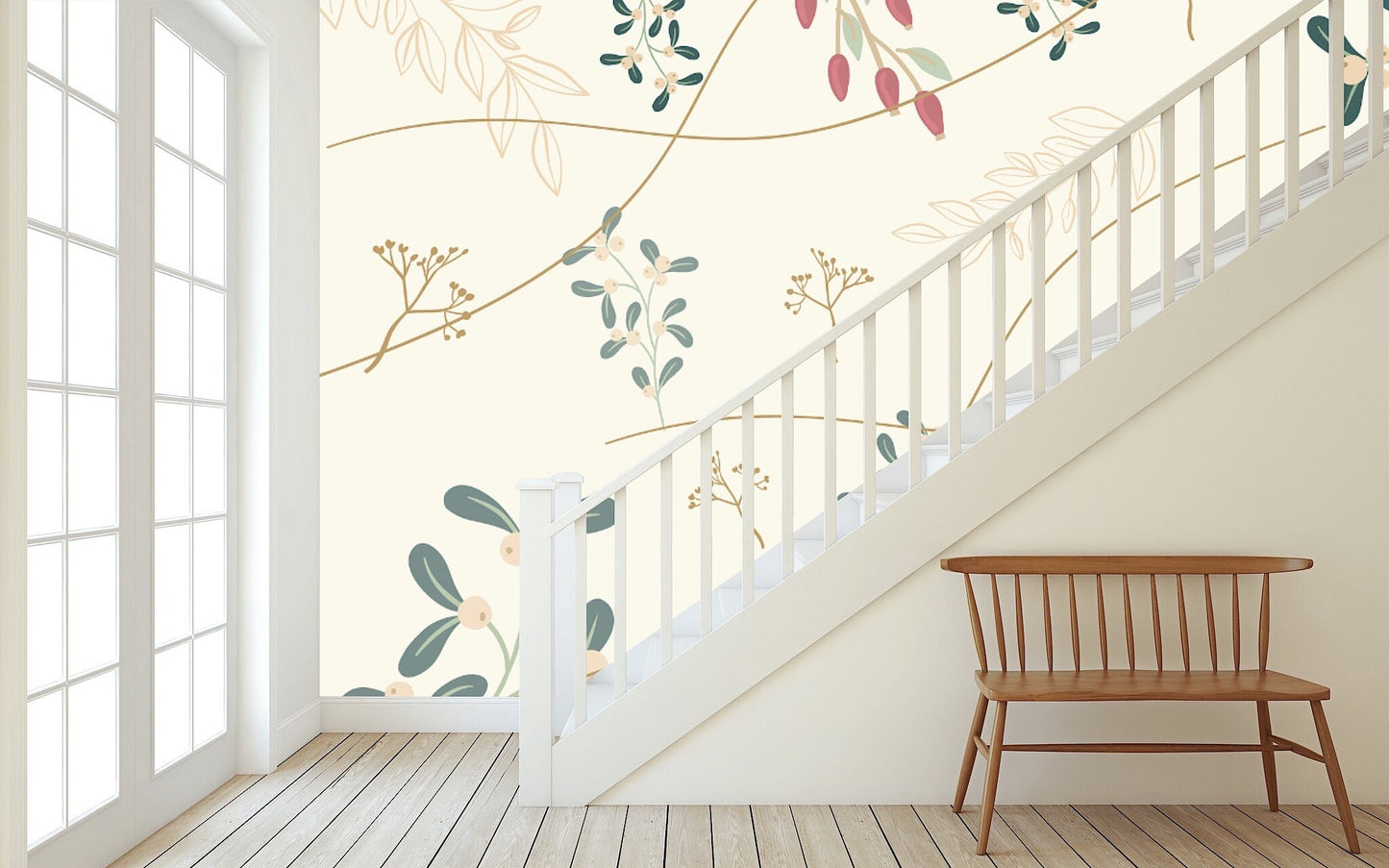 Removable Wallpaper Floral Pattern #18. Peel and Stick Wallpaper.
