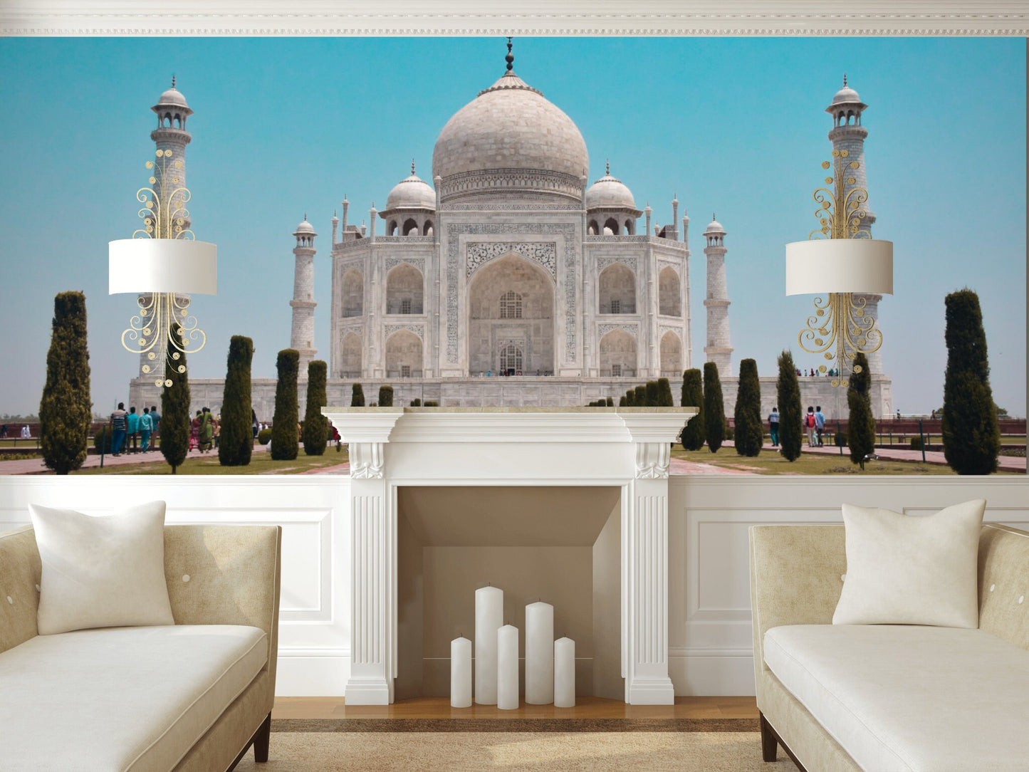 Removable Wallpaper Taj Mahal History Wonders. Peel and Stick Wallpaper.