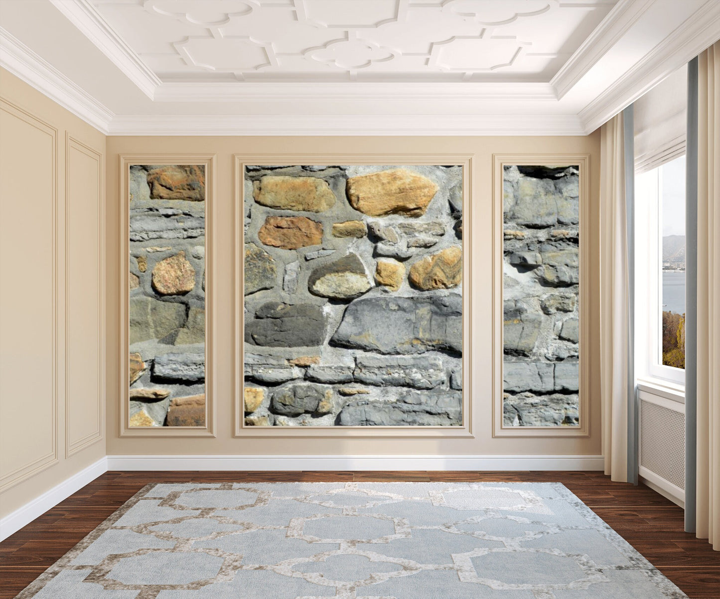 Removable Wallpaper Wall Effect Stone. Peel and Stick Wallpaper.