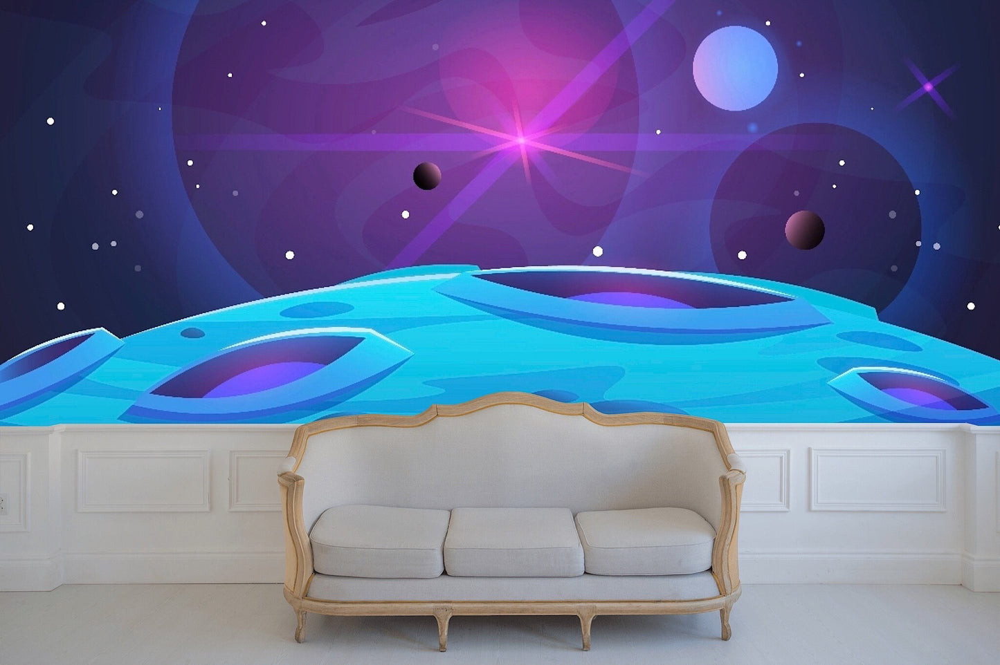 Removable Wallpaper Space and Planet Background. Peel and Stick Wallpaper