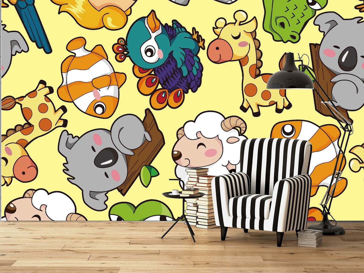 Removable Wallpaper Seamless Animal Pattern. Peel and Stick Wallpaper