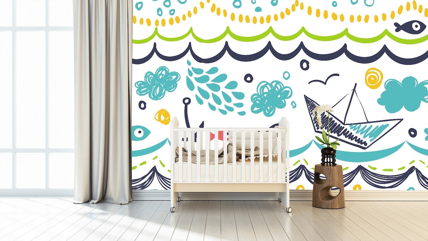 Removable Wallpaper  Seamless Pattern. Peel and Stick Wallpaper.