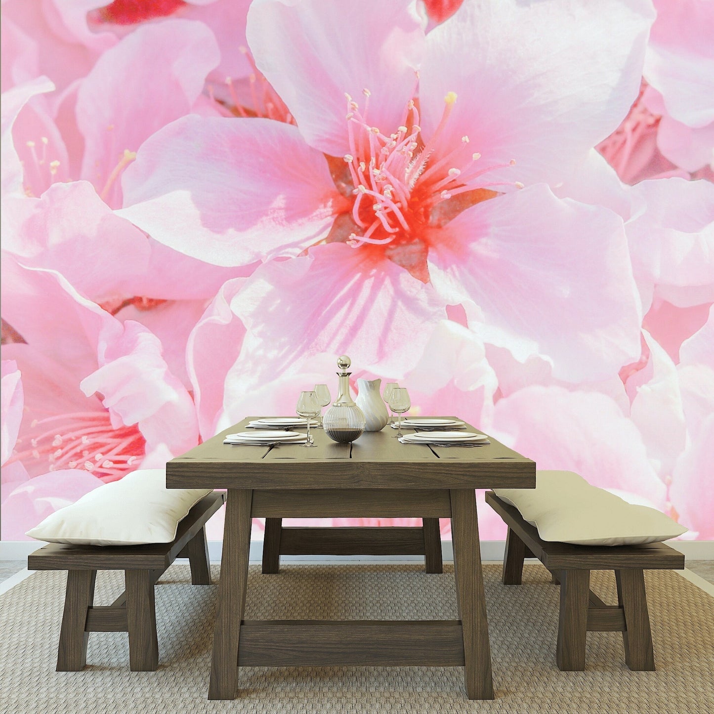 Removable Wallpaper Floral Pattern Wallpaper #1. Peel and Stick Wallpaper.