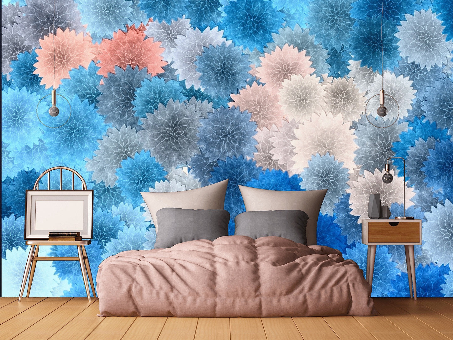 Removable Wallpaper Floral Pattern Wallpaper #2. Peel and Stick Wallpaper.