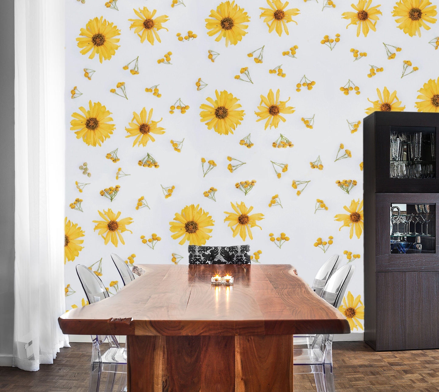 Removable Wallpaper Floral Pattern Wallpaper #3. Peel and Stick Wallpaper.