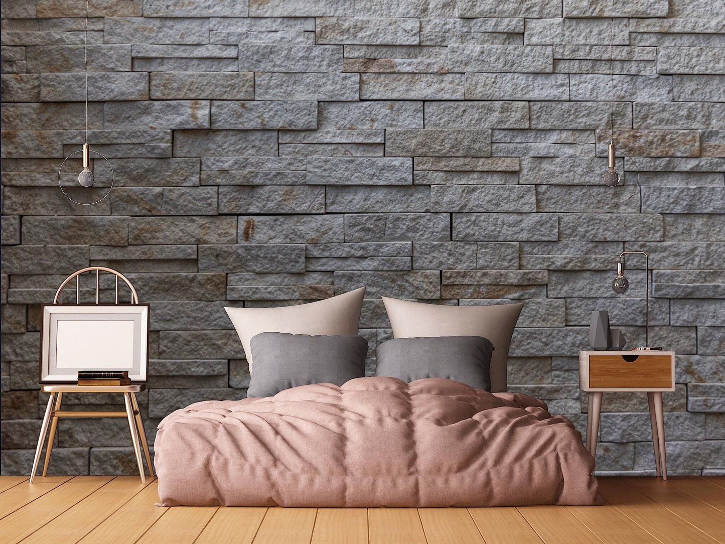 Removable Wallpaper Wall Effect #1. Peel and Stick Wallpaper.