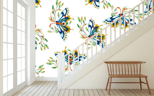 Removable Wallpaper Floral Pattern #30. Peel and Stick Wallpaper.