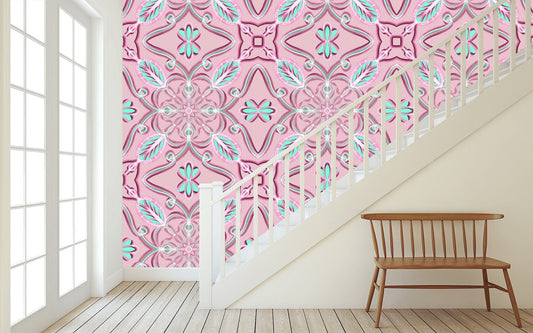 Removable Wallpaper Floral Pattern #36. Peel and Stick Wallpaper.