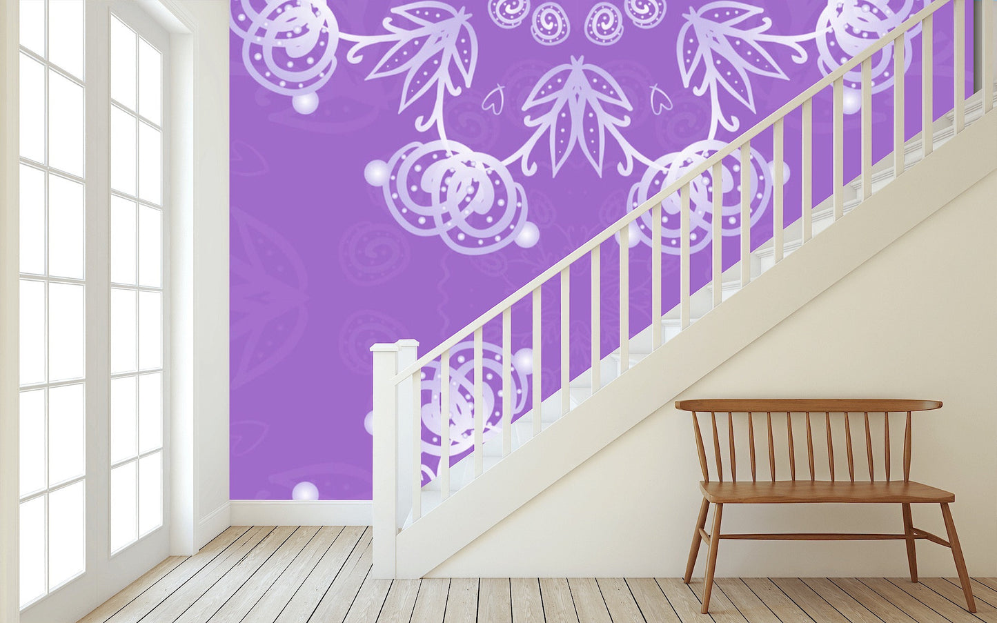 Removable Wallpaper Floral Pattern #41. Peel and Stick Wallpaper.