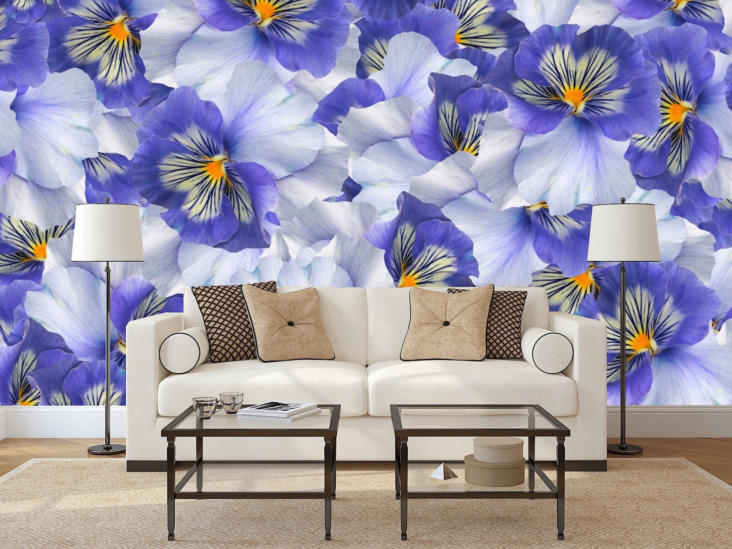 Removable Wallpaper Floral Pattern #7. Peel and Stick Wallpaper.