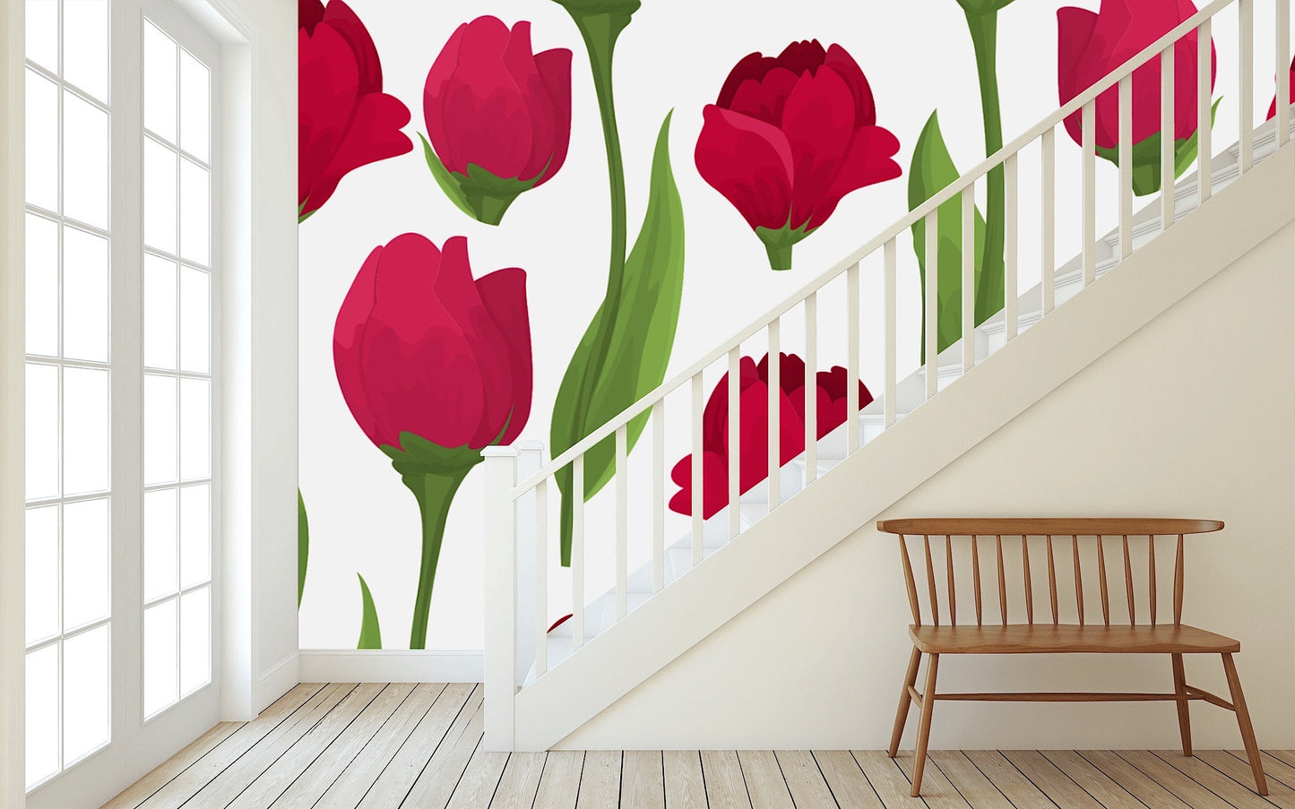 Removable Wallpaper Floral Pattern #8. Peel and Stick Wallpaper.