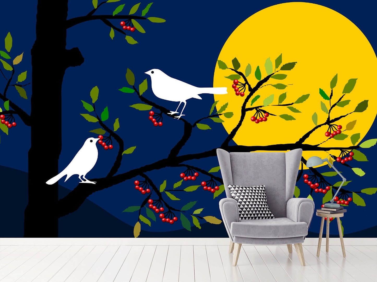 Removable Wallpaper Floral Pattern #9. Peel and Stick Wallpaper.