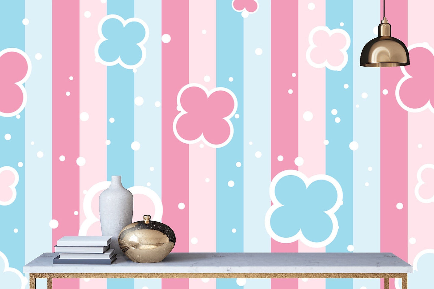 Removable Wallpaper Floral Pattern #10. Peel and Stick Wallpaper.