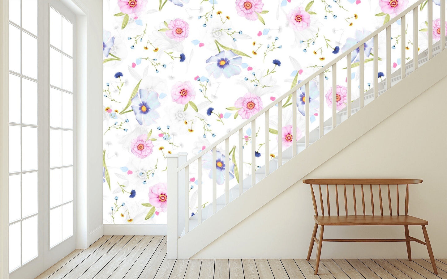 Removable Wallpaper Floral Pattern #11. Peel and Stick Wallpaper.