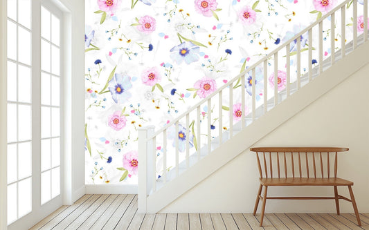 Removable Wallpaper Floral Pattern #11. Peel and Stick Wallpaper.