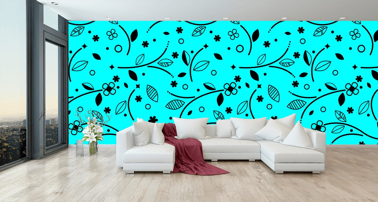 Removable Wallpaper Floral Pattern #13. Peel and Stick Wallpaper.