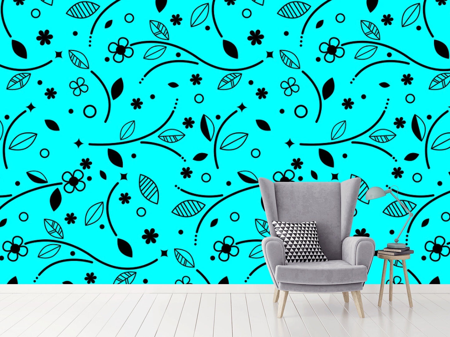 Removable Wallpaper Floral Pattern #13. Peel and Stick Wallpaper.