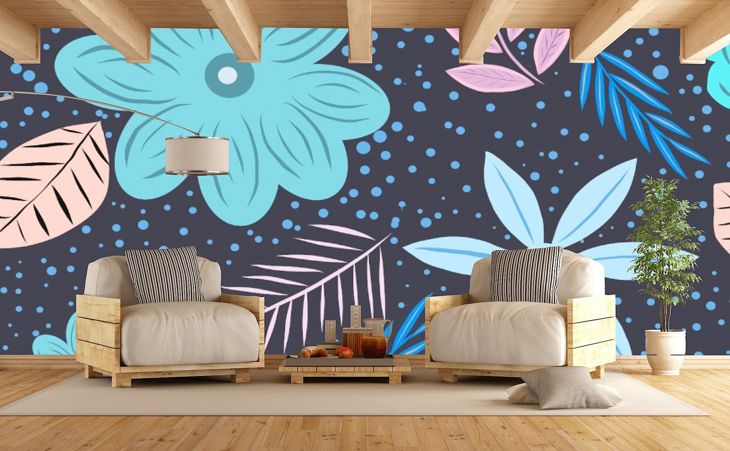 Removable Wallpaper Floral Pattern #16. Peel and Stick Wallpaper.