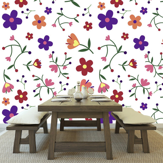 Removable Wallpaper Floral Pattern #17. Peel and Stick Wallpaper.