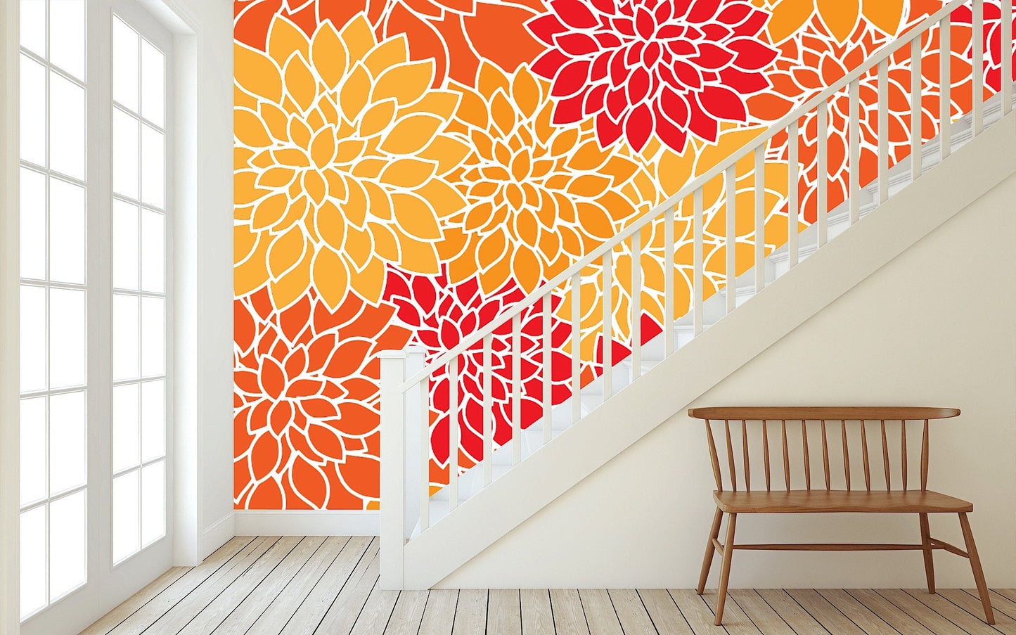 Removable Wallpaper Floral Pattern #20. Peel and Stick Wallpaper.
