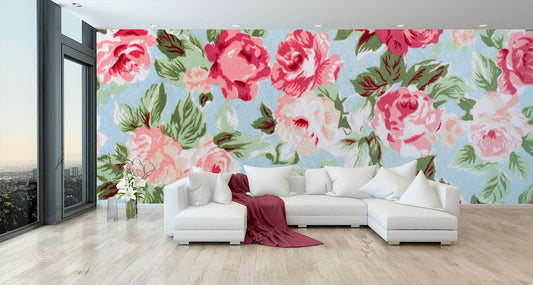 Removable Wallpaper Floral Pattern #29. Peel and Stick Wallpaper.