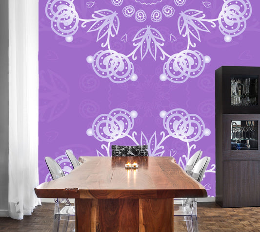 Removable Wallpaper Floral Pattern #41. Peel and Stick Wallpaper.