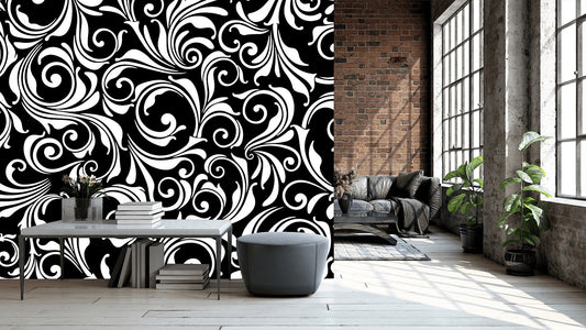 Removable Wallpaper Floral Pattern #46. Peel and Stick Wallpaper.