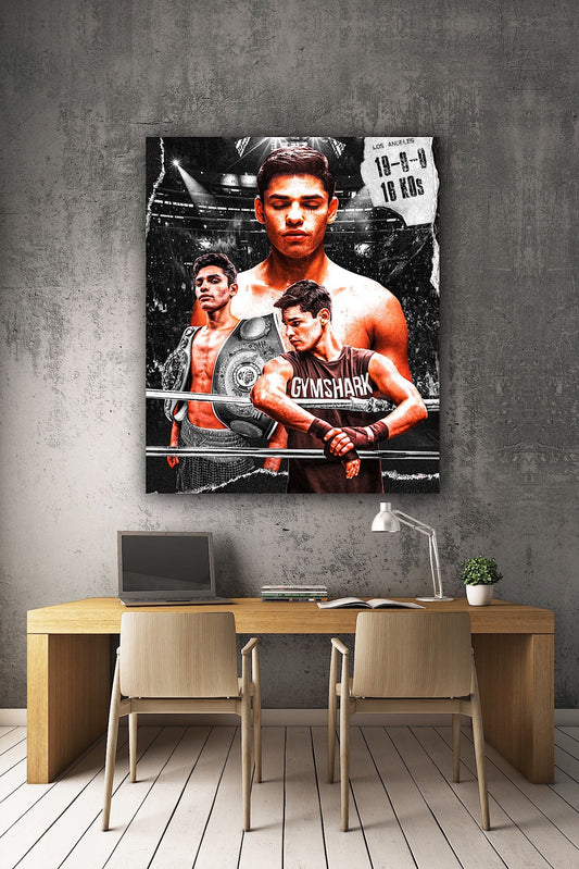 Ryan Garcia Boxing Poster Wall Art | Ryan Garcia Canvas _ Ryan Garcia Boxing Gifts Printed | Gift for him | customized Frame |