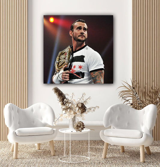 CM Punk Canvas | Modern Family Bedroom Decor Posters - Wall Art | Personalized gift | poster | Canvas