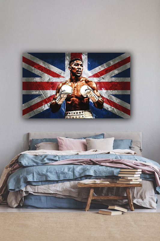Anthony Joshua Canvas | Canvas Art Print Box Framed Picture Wall Hanging - Hand Made In The UK - Framed And Ready To Hang