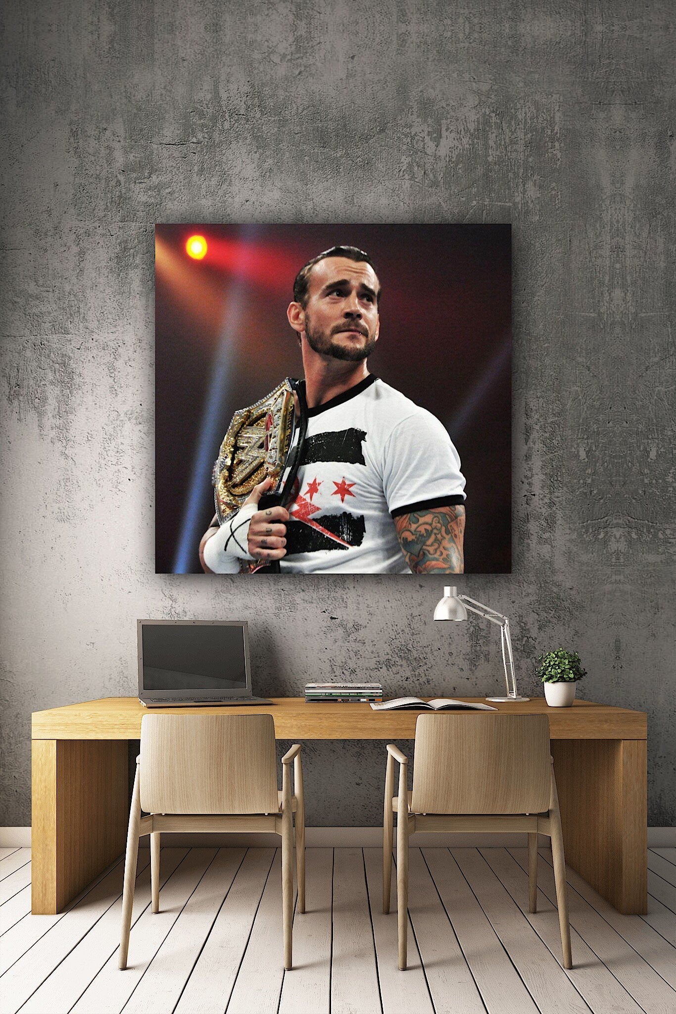 CM Punk Canvas | Modern Family Bedroom Decor Posters - Wall Art | Personalized gift | poster | Canvas