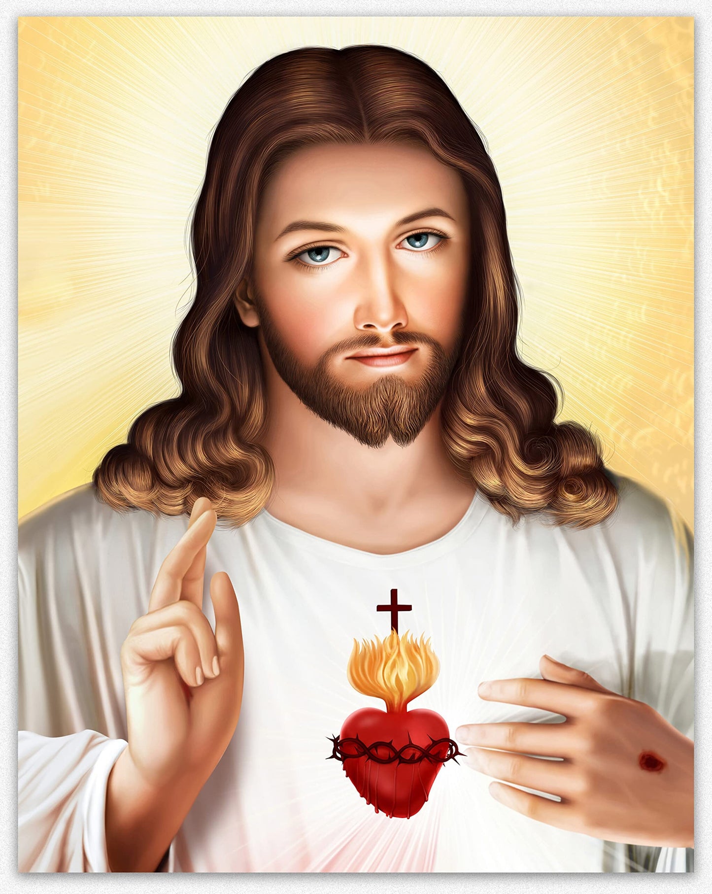 Divine Sacred Heart of Jesus Canvas Art | Inspirational Religious Wall Decor | Holy Devotional Christian Home Blessing