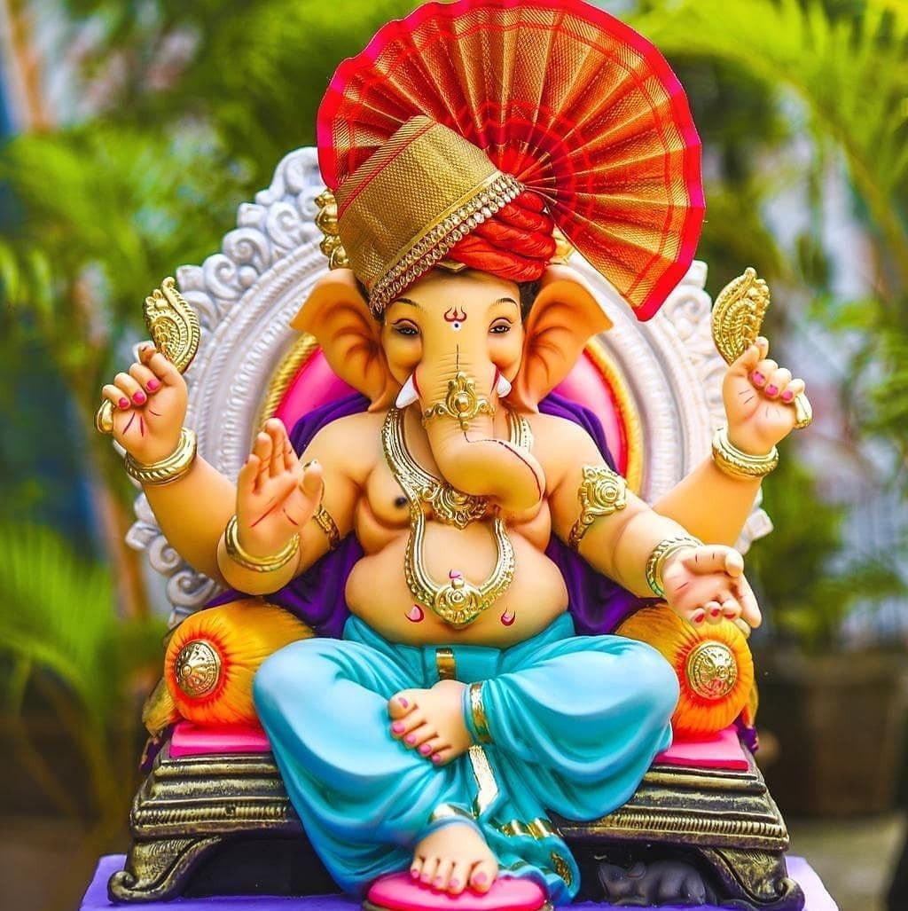 Hinduism God Lord Ganesha Canvas | God Ganesh Wall Decor Poster - Diwali Art Gift | For Home Mandir and Office Temple