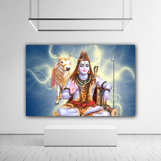 Beautiful Lord Shiva Canvas Wall Art for Home & Puja Room | Beautiful Wall Art - Religious wall Hangings