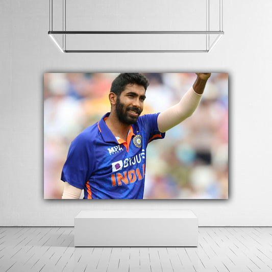 Jasprit Bumrah Cricket Canvas: Captivating Art for Cricket Enthusiasts and Sports Fans